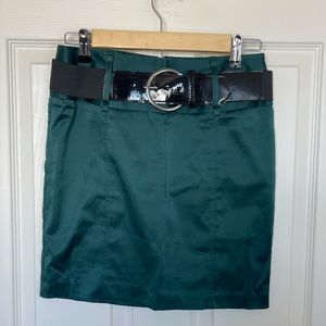 Satin Skirt with Belt